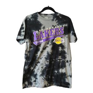 Ultra Game Women's Tie Dye LA Lakers T-Shirt Short Sleeve Gray/Black Size L